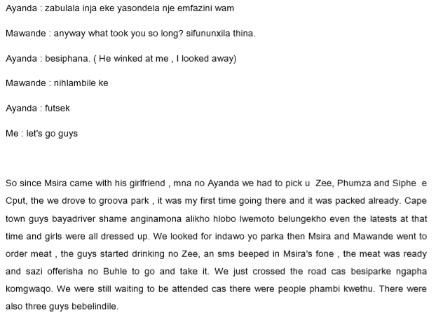 Diary Of Sinenhlanhla