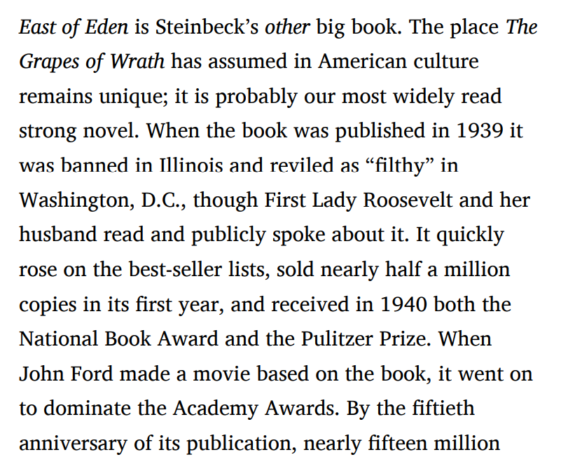 East of Eden by John Steinbeck