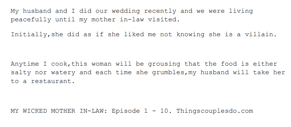 MY WICKED MOTHER IN-LAW by Mezuo 