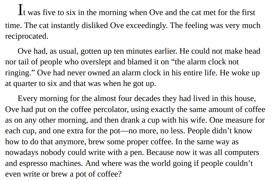 A Man Called Ove by Fredrik Backman 