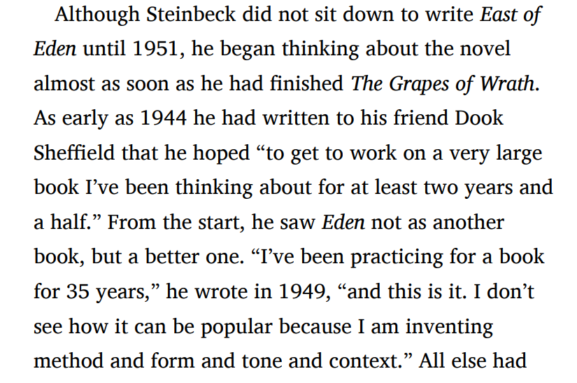 East of Eden by John Steinbeck