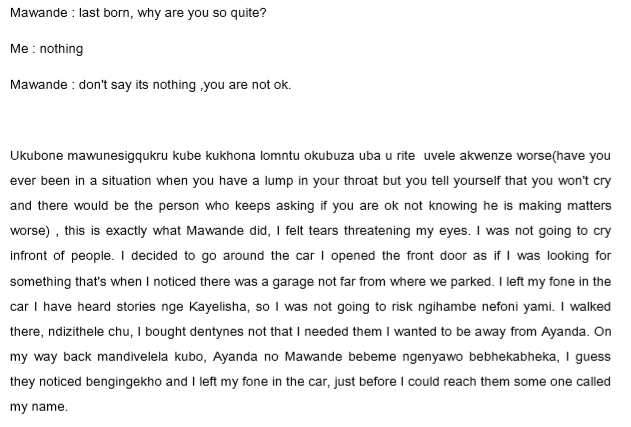 Diary Of Sinenhlanhla