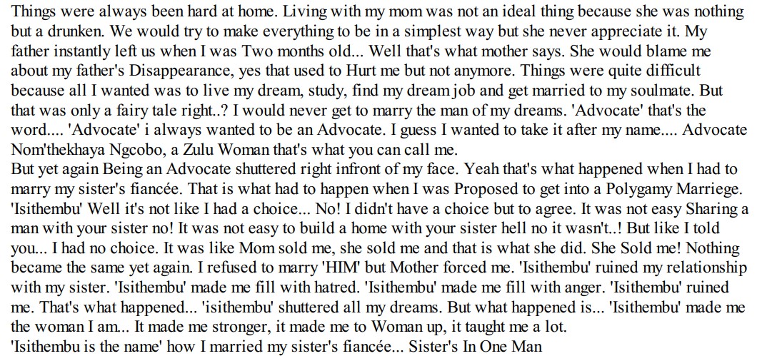 Isithembu: Sister’s In One Man by Amandathobeka