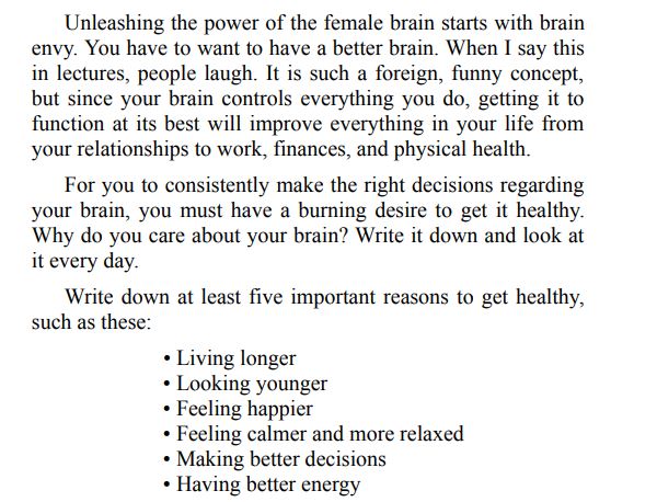 Unleash the Power of the Female Brain by Daniel G Amen PDF
