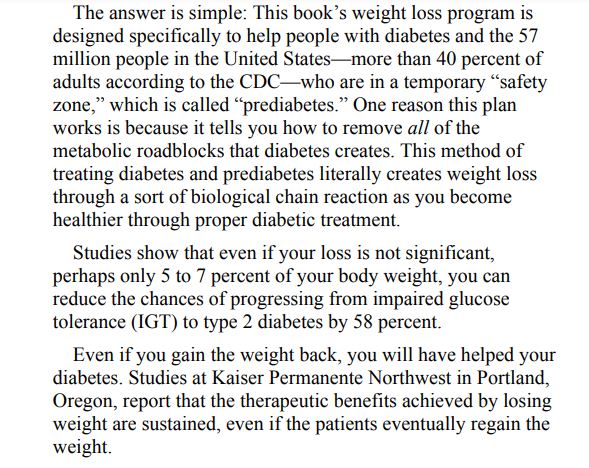 The Weight Loss Plan for Beating Diabetes by Frederic J Vagnini PDF
