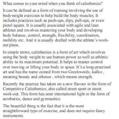 CALISTHENICS FOR BEGINNERS by Richard Anthony