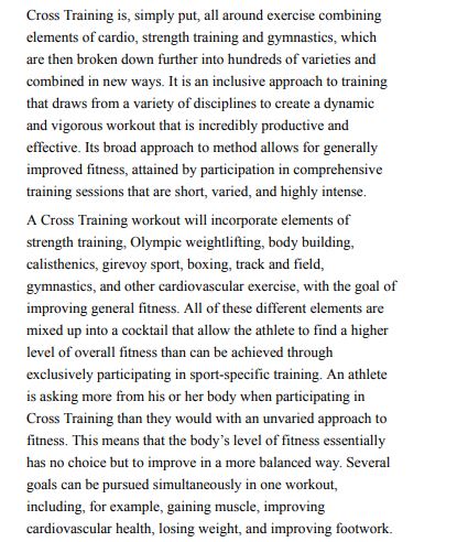 Cross Training by TJ Williams PDF