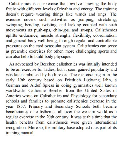 CALISTHENICS FOR BEGINNERS by Paul Vidmar