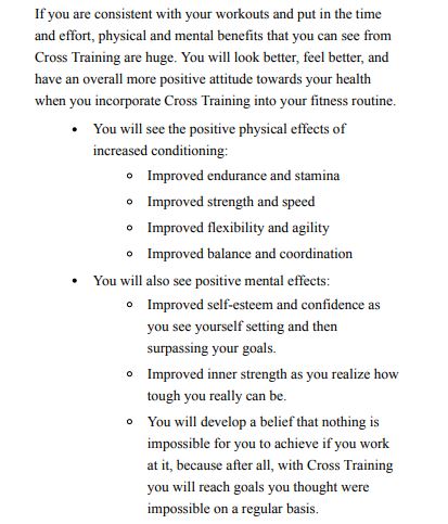 Cross Training by TJ Williams PDF